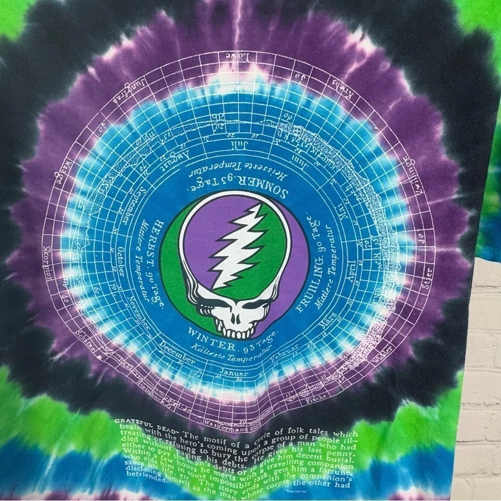 Liquid Blue Grateful Dead Tie Dye Short Sleeve T-Shirt Size Medium